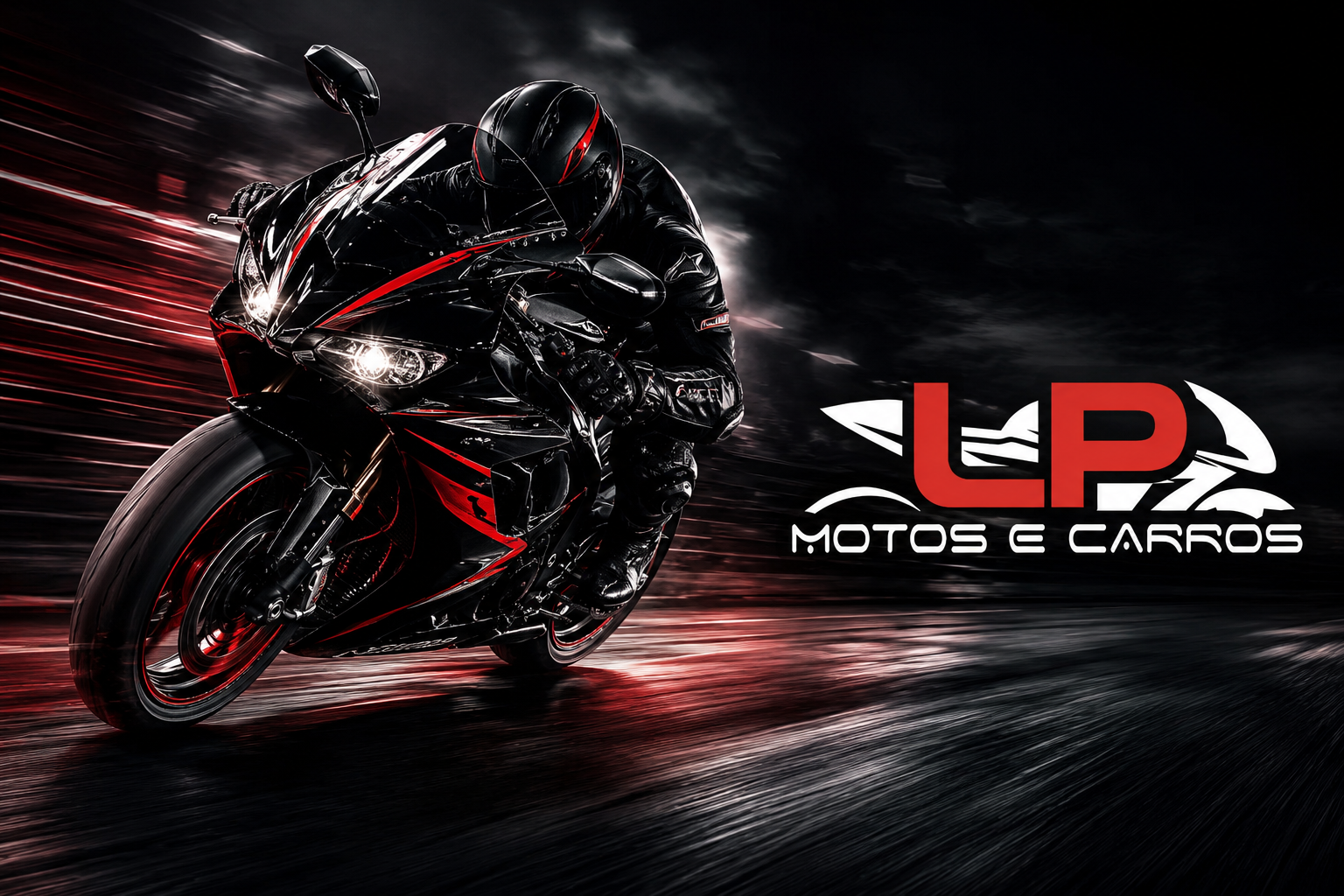 Moto esportiva em destaque